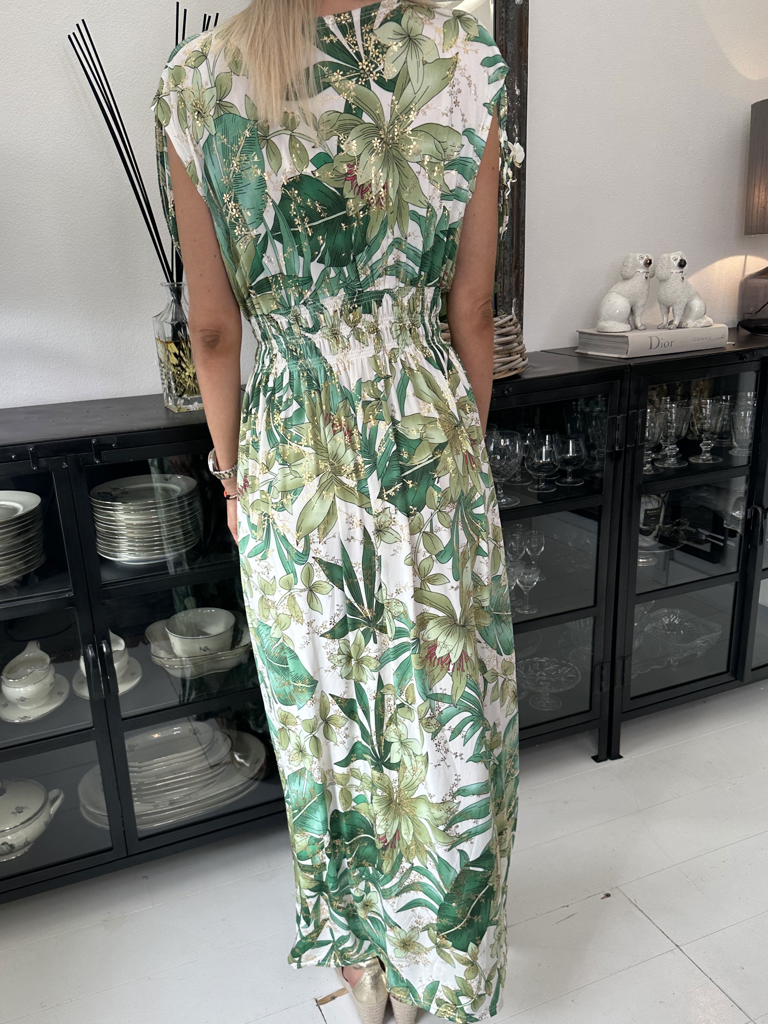 Pams Sleeveless - Lang elastisk kjole i krølfrit stof